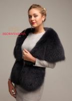 Продано. Меховой палантин из песца "графит". Качество LUXE. Шелк.